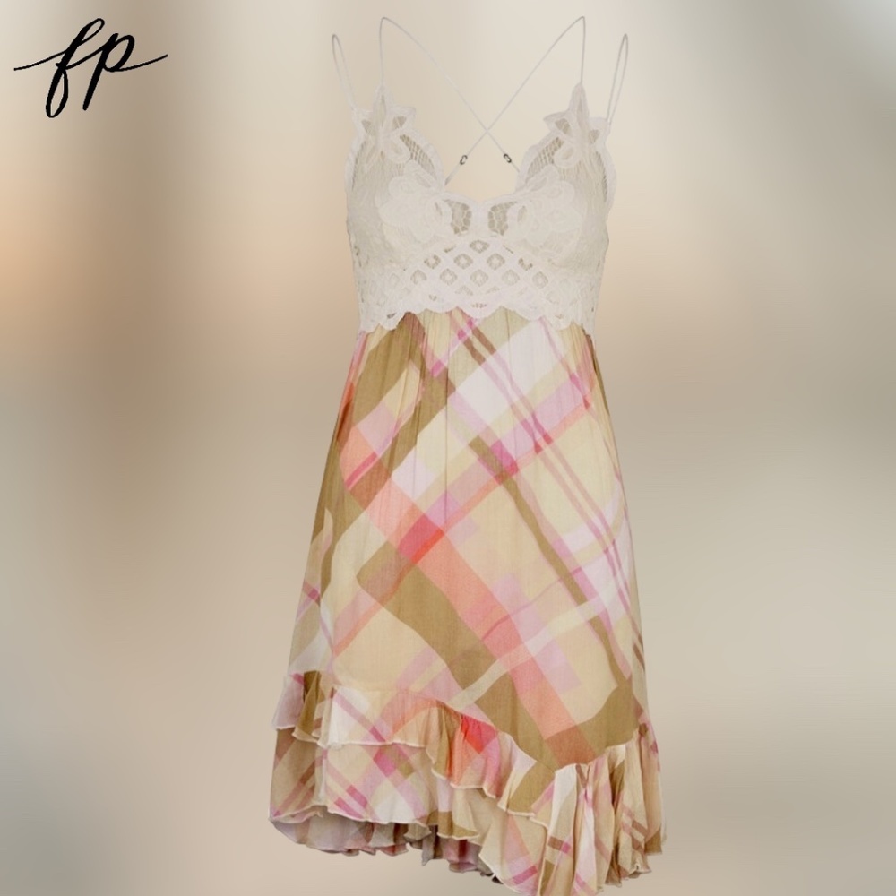 **SOLD** FREE PEOPLE Adella Sleeveless Printed Mini Slip Dress in Ivory NWT - Picture 16 of 16